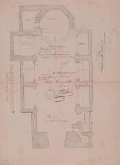 1 vue - Plan terrier général de l\'église de Boulogne. Jean-Baptiste Farès, architecte. 25 juillet 1851. Ech. 1 cm par m. (ouvre la visionneuse)