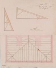 1 vue - Plan du couvert du porche de l\'église de Castagnac. [1842]. Ech. n.d. (ouvre la visionneuse)
