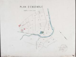 1 vue - [Commune de Castelbiague, agrandissement du cimetière], plan d\'ensemble. [Ribes, architecte]. [1895]. Ech. 1/2500. (ouvre la visionneuse)