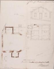 1 vue - Plan [du presbytère] pour la commune de Casties-Labrande, plan nouveau. 1841. Ech. 1 cm pour 1 m. et 2 cm pour 4 m. (ouvre la visionneuse)