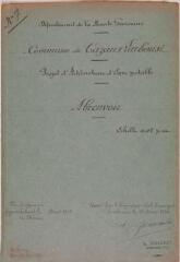 2 vues Commune de Cazeaux-de-Larboust, projet d'adduction d'eau potable, abreuvoir, coupes en long et en travers. A. Soucaret, ingénieur civil. 15 mars 1924. Ech. 0,05 p.m.