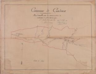 1 vue - Commune de Ciadoux, plan d\'ensemble pour être annexé au devis de construction de puits. Terrade. 17 juin 1882. Ech. 1/10000. (ouvre la visionneuse)