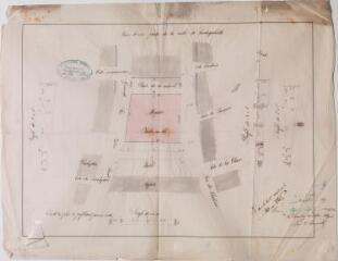 1 vue Plan d'une partie de la ville de Cintegabelle. Dutour, architecte. [1866]. Ech. 0,003 p.m.