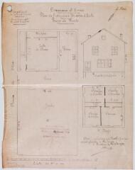 1 vue - Commune d\'Eoux, plan de l\'ancienne maison d\'école, projet de vente. Jacques Barthe, expert-géomètre. 29 novembre 1921. Ech. 1/100. (ouvre la visionneuse)