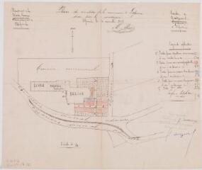 1 vue - Plan du cimetière de la commune d\'Espanès. Abadie. 20 novembre 1891. Ech. 1/500. (ouvre la visionneuse)