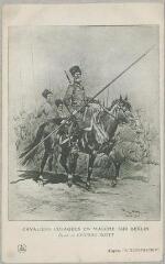 1 vue Cavaliers cosaques en marche sur Berlin / dessiné par Georges Scott, d'après l'Illustration. - [s.l] : [s.n], marque LD, [entre 1914 et 1918]. - Carte postale