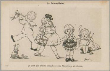 1 vue  - 343. La marseillaise : je crois que comme exécution notre Marseillaise est réussie / dessiné par DESC. - [s.l] : [s.n], [entre 1914 et 1918]. - Carte postale (ouvre la visionneuse)