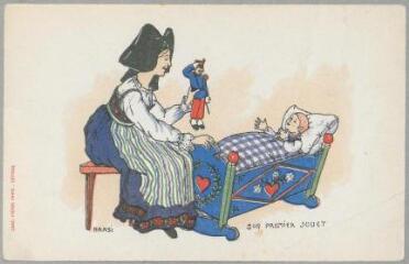 1 vue - Son premier jouet / dessiné par Hansi. - Paris : Carel frères, [entre 1914 et 1918]. - Carte postale (ouvre la visionneuse)
