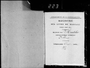 27 vues Montclar-de-Comminges, 1 E 11 registre d'état civil : mariages. (collection communale)