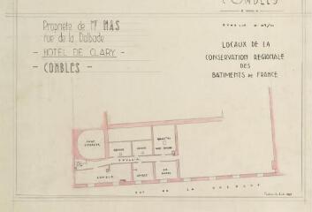 1 vue - Plan des combles / Conservation régionale des Bâtiments de France. - 3 mars 1959. - Reproduction numérique (ouvre la visionneuse)