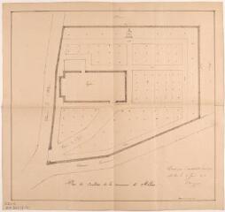 1 vue - Plan du cimetière de la commune de Milhas. Bouigue. 8 juin 1910. Ech. 0,005 p.m. (ouvre la visionneuse)