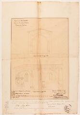 1 vue - Commune de Montbrun, [église, coupes]. Jacques Esquié, architecte de la ville de Toulouse. 3 mai 1845. Ech. 0,01 p.m. (ouvre la visionneuse)