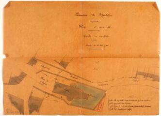 1 vue Commune de Montclar, plan d'ensemble, abords du cimetière. [1918]. Ech. 0,003 p.m.