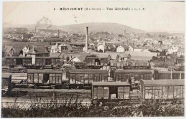 2 vues  - 1. Héricourt (Hte-Saône) : vue générale. - Besançon : Phototypie artistique de l\'Est, G. Lardier, marque C.L.B, [entre 1914 et 1918]. - Carte postale (ouvre la visionneuse)