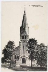 2 vues  - 13. Coulommiers : la nouvelle église. - Château-Thierry : J. Bourgogne imprimeur-éditeur, [vers 1917]. - Carte postale (ouvre la visionneuse)