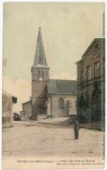 2 vues  - Martigny-les-Bains (Vosges) : l\'hôtel de ville et l\'église. - 23 juin 1915. - Carte postale (ouvre la visionneuse)
