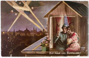 2 vues  - Zut pour les zeppelins. - 19 juillet 1916. - Carte postale (ouvre la visionneuse)