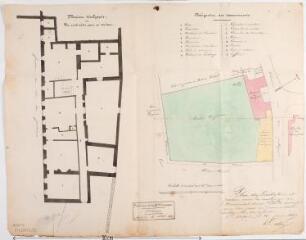 1 vue - Plan d\'un presbytère et jardin pour la commune de Montpitol, maison développée. H. Cabié. 20 juin 1847. Ech. 1/100 et 1/400. (ouvre la visionneuse)