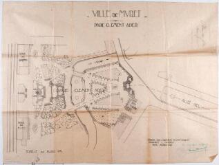 1 vue - Ville de Muret, parc Clément-Ader, plan du futur aménagement. L. Jaussely, architecte en chef du gouvernement. Février 1927. Ech. 0,02 p.m. (ouvre la visionneuse)