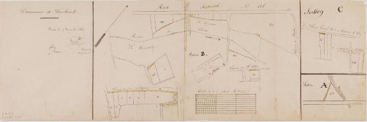 1 vue - Commune de Lavelanet, [plan des communaux usurpés]. Boube. 9 novembre 1857. Ech. 1/2500. (ouvre la visionneuse)