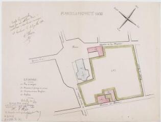 1 vue - [Commune de Lavelanet-de-Comminges], plan de la propriété Sans. Denis Abadie, instituteur. 28 juillet 1910. Ech. 1/625. (ouvre la visionneuse)