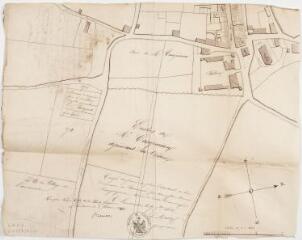 1 vue - [Commune de Lavernose], terrain à acquérir pour le cimetière projeté. 17 septembre 1859. Ech. 1/1250. (ouvre la visionneuse)