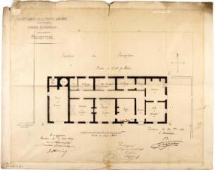 1 vue - Commune de Lespinasse, presbytère, plan. Esquié, architecte. 30 septembre 1868. Ech. 0,01 p.m. (ouvre la visionneuse)