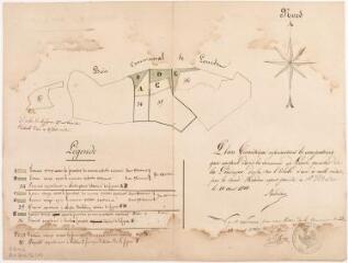 2 vues  - Plan géométrique représentant les usurpations qui existent dans la commune de Lourde, quartier de la Poudaque. Mathieu Bardou, expert géomètre. 10 août 1866. Ech. 1/1000. (ouvre la visionneuse)