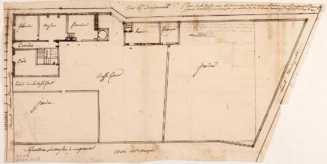 2 vues Plan de la maison que la commune de Marignac-Lasclares propose d'acheter pour maison presbytérale à M. Bruno Doumeng, négociant, habitant de Cazères. [1836]. Ech. n.d.