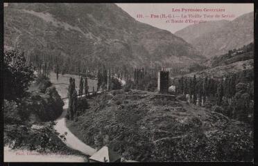 2 vues  - Les Pyrénées Centrales. 439. Fos (h.-G.) : la vieille Tour de Seriail et route d\'Espagne. - Toulouse : phototypie Labouche frères, [1909]. - Carte postale (ouvre la visionneuse)