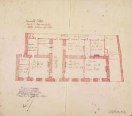 1 vue [Commune d'Arbas], immeuble Ortet, plan du 1er étage avec galerie. Émile Dufour, expert. Novembre 1902. Ech. 1cm par m.