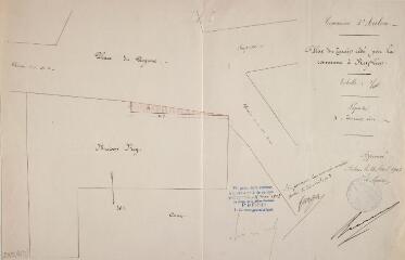 1 vue  - Commune d\'Aulon, plan du terrain cédé par la commune à Rey Léon. 1903. Ech. 1/100. (ouvre la visionneuse)