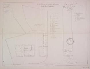 1 vue Commune d'Aussonne, projet d'échange du presbytère d'Aussonne, plans des maisons à échanger. Marignac. 25 mai 1878. Ech. 0,005 p.m.