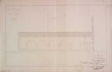 1 vue Commune d'Auterive, église de La Madeleine, coupe. Esquié, architecte du département. 30 avril 1854. Ech. 1cm p.m.