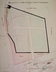 1 vue Plan par terre du cimetière Saint-Paul d'Auterive. Savy, entrepreneur maçon. 15 mai 1877. Ech. 5 mm p.m.