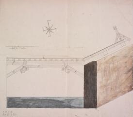 1 vue - [Commune d\'Auzas, projet de pont sur la Noue. Jean-Pierre Sans, charpentier. 1833]. Ech. de 6 m. (ouvre la visionneuse)