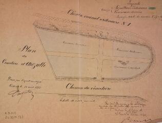 1 vue Plan du cimetière d'Auzielle. [...]. 13 août 1885. Ech. 0,005 p.m.