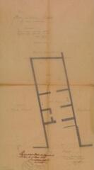 1 vue - Plan de la maison Estrade, rue Neuve à Luchon. Castex, architecte de la ville. 10 mai 1887. Ech. 0,01 p.m. (ouvre la visionneuse)