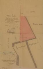1 vue - Ville de Luchon, projet de vente du terrain vacant [rue du Courtat]. Edmond Rey, surveillant. 9 septembre 1895. Ech. 0,02 p.m. (ouvre la visionneuse)