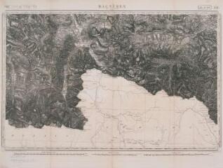 1 vue - Ville de Bagnères-de-Luchon, projet de distribution d\'eau, extrait de la carte d\'état major. Abadie, ingénieur. 25 février 1882. Ech. 1/80000. (ouvre la visionneuse)