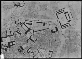 1 vue - Toulouse : détail d\'un plan réalisé par Urbain Vitry : secteur compris entre le port Saint-Pierre et la nouvelle caserne d\'artillerie. - [entre 1940 et 1960]. - Photographie (ouvre la visionneuse)