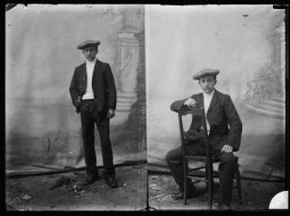 1 vue - Portraits d\'un homme portant une casquette. - [entre 1900 et 1930]. - Photographie (ouvre la visionneuse)