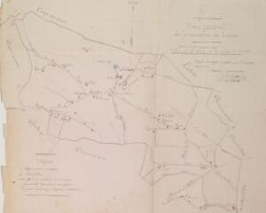 1 vue - Plan général de la commune de Liéoux. Castex J.-A., architecte. 5 janvier 1882. Ech. 1 m à 1000 m. (ouvre la visionneuse)
