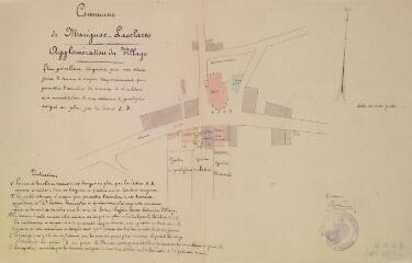 1 vue - Commune de Marignac-Lasclares, agglomération du village, plan parcellaire. 1901. Ech. 0,001 p.m. (ouvre la visionneuse)