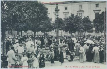2 vues Types toulousains. 43. La foire à l'ail, place du Salin. - Toulouse : album Labouche, 1987, réédition d'une carte éditée par Labouche frères. - Carte postale