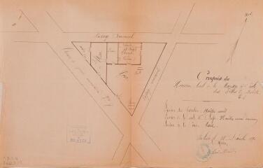1 vue Croquis du nouveau local de la maison d'école des filles de Balesta. Abadie, maire. 28 décembre 1890. Ech. n.d.