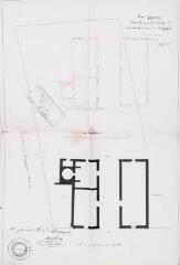 1 vue Plan figuratif de la maison du sieur Viala Félix située dans la commune de Bragayrac. Vital Grenié. 12 avril 1850. Ech. 0,01 p.m.