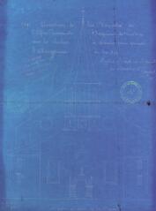 1 vue Elévation de la façade de l'église paroissiale de Bagnères-de-Luchon avec le clocher à démolir pour permettre l'allongement de la nef. Loupot, architecte. 1890. Ech. 0,01 p.m.