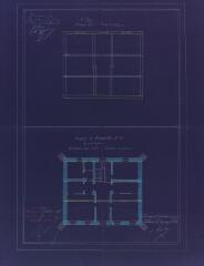 1 vue Presbytère de Fonsorbes, plans du rez-de-chaussée et du 1er étage. Rocher J., architecte. 15 juin 1894. Ech. 0,01 p.m.