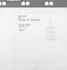 1 vue Façade ouest / Bernard Calley. - 1:100. - 1974. - Reproduction numérique